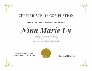 Baptismal Certificate 1