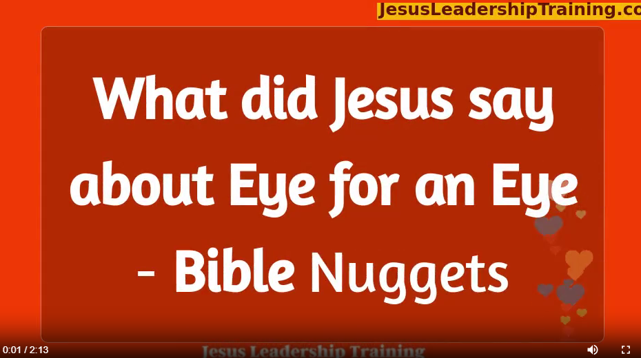 What Did Jesus say about an Eye for an Eye