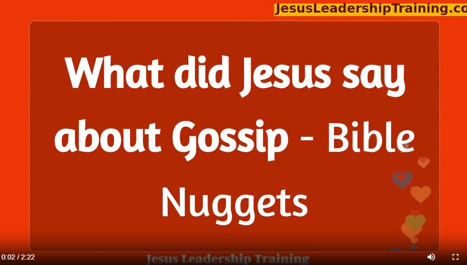 What did Jesus say about Gossip