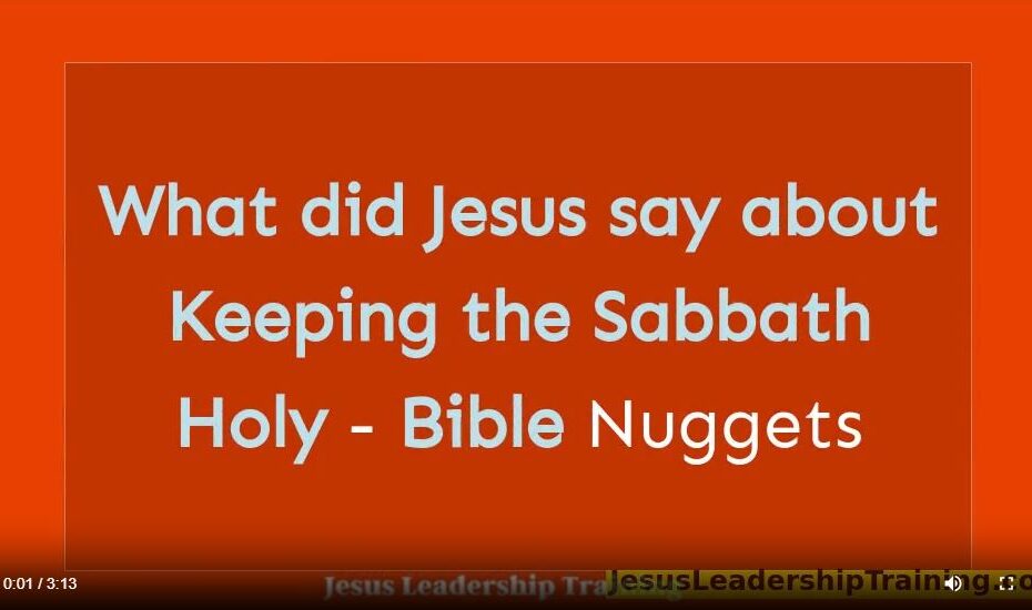 What did Jesus say about keeping the Sabbath